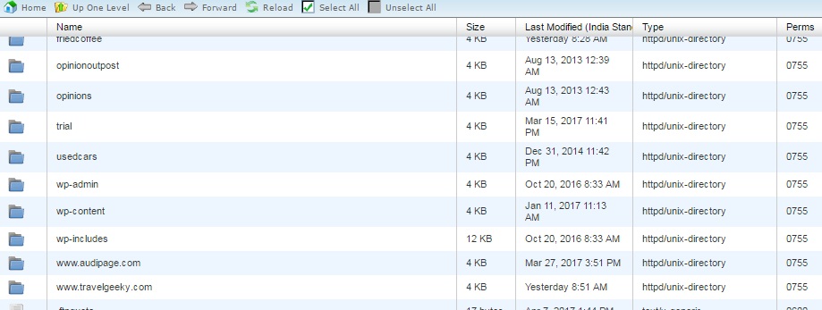 FTP folder for travelgeeky