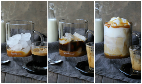 Making Iced Caramel Macchiato